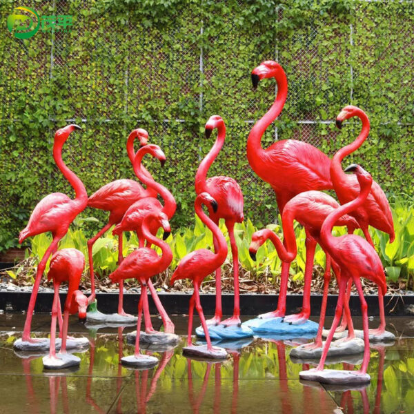 Flamingo fiberglass sculpture - Image 3