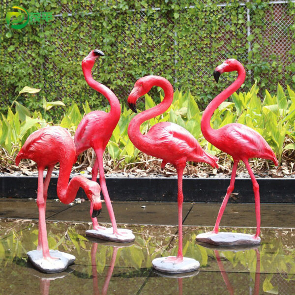 Flamingo fiberglass sculpture