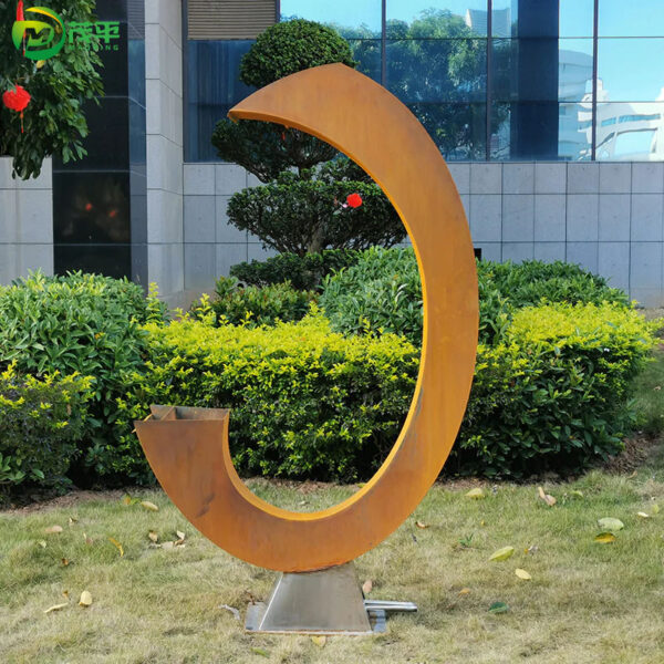 Abstract Fountain Corten Steel Sculpture