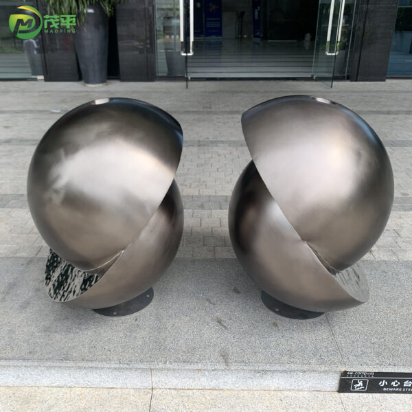 Abstract Decorative Stainless Steel Sphere - Image 3