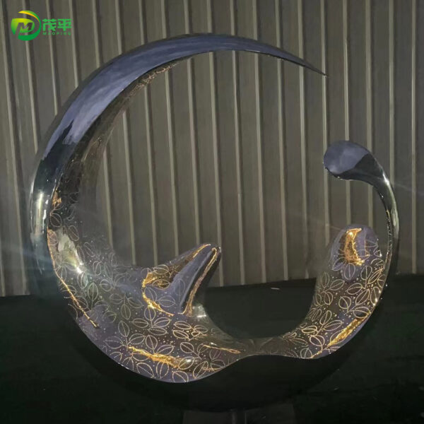 Abstract Moon LED Sculpture - Image 4