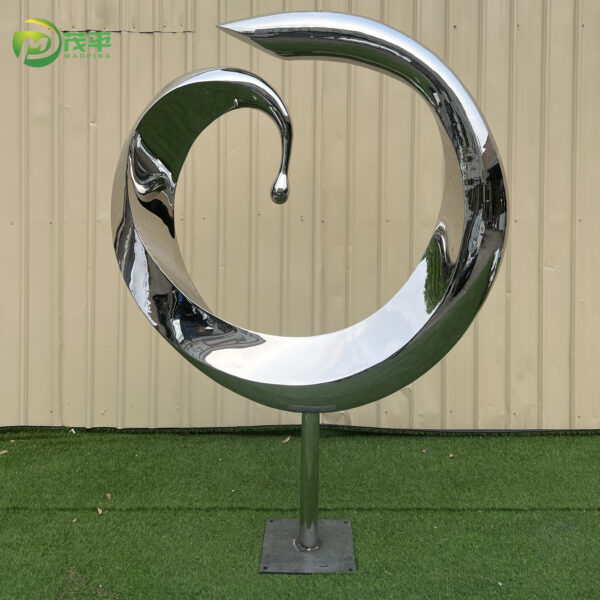 Abstract splash stainless steel sculpture - Image 3