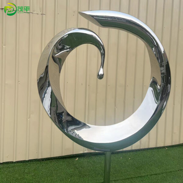 Abstract splash stainless steel sculpture - Image 2