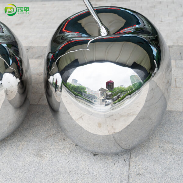 Polished cherry stainless steel sculpture - Image 5