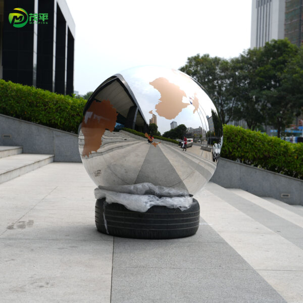 Earth stainless steel sculpture - Image 5