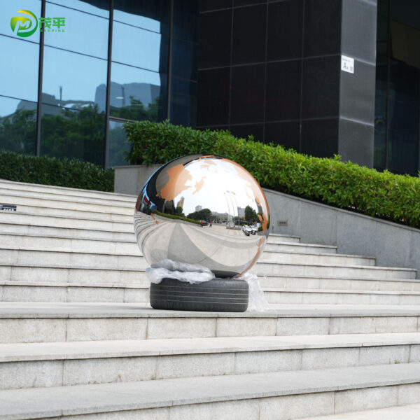 Earth stainless steel sculpture - Image 3