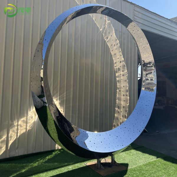 LED Stainless Steel Ring Sculpture - Image 2
