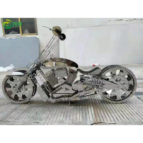 Motorcycle Stainless Steel Sculpture - Image 4