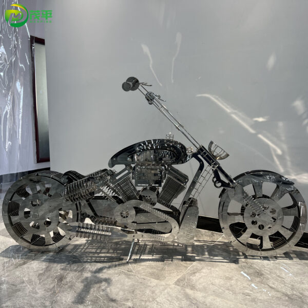 Motorcycle Stainless Steel Sculpture - Image 2