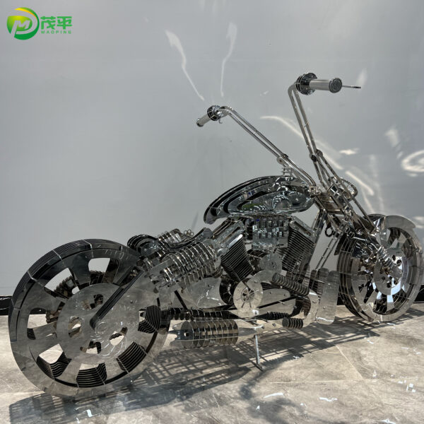 Motorcycle Stainless Steel Sculpture - Image 3