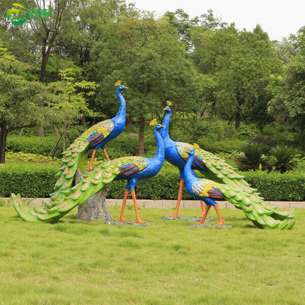Fiberglass Peacock Sculpture
