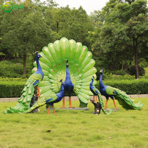 Fiberglass Peacock Sculpture - Image 2