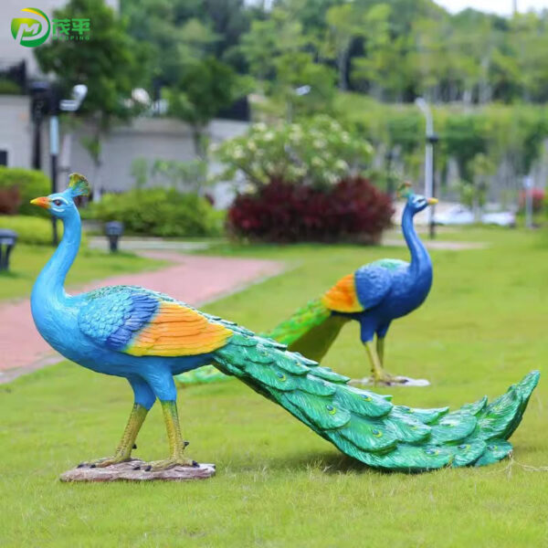 Fiberglass Peacock Sculpture - Image 3