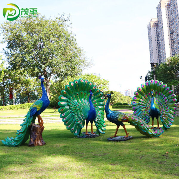 Fiberglass Peacock Sculpture - Image 4