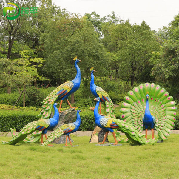 Fiberglass Peacock Sculpture - Image 5
