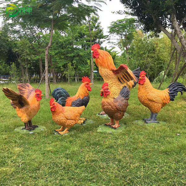 Fiberglass rooster sculpture - Image 2