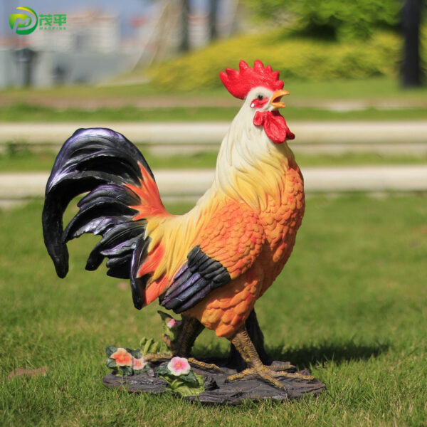 Fiberglass rooster sculpture