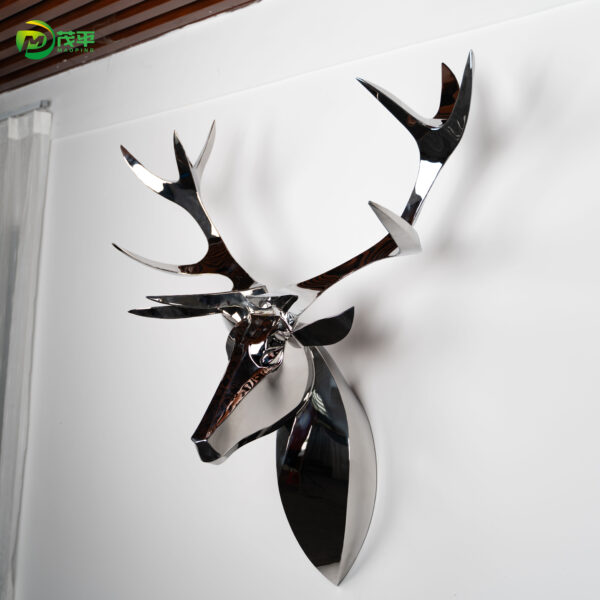 Deer Head Stainless Steel Wall Decoration - Image 2