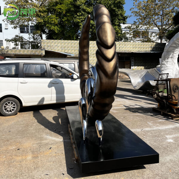 Abstract Circular Fish Stainless Steel Sculpture - Image 3